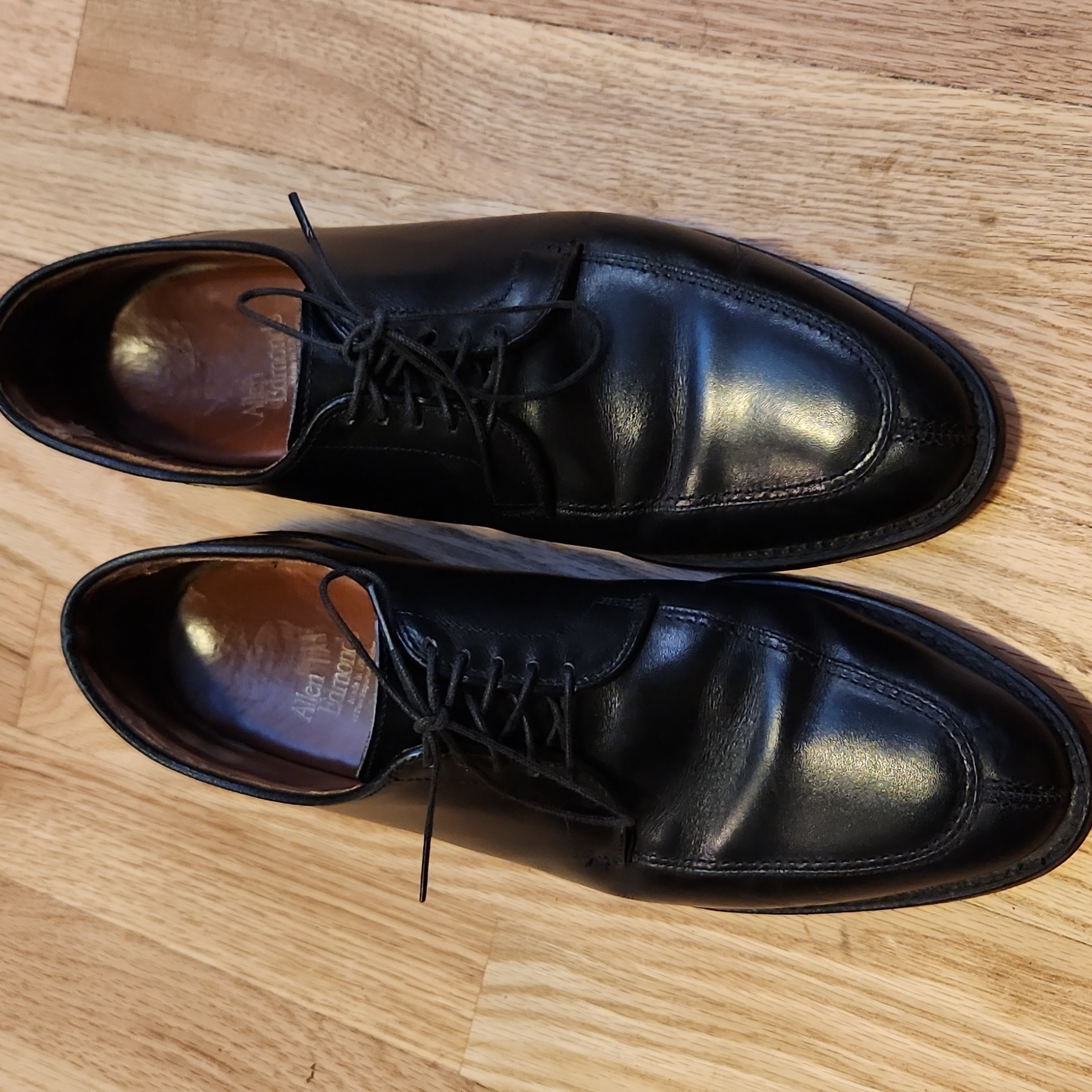 Allen Edmonds Classic Black Oxfords Split Toe La Salle Size 9.5 Leather